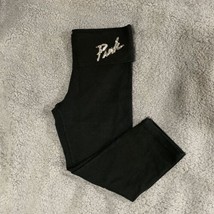 RARE Victoria’s Secret PINK Fold Down  Sequined Crop Legging Yoga Black - XS - £11.99 GBP