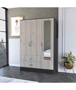 Florencia S Mirrored Armoire, Two Cabinets With Divisions, Two Drawers - $818.94 CAD