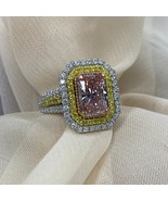 IGI 2.06Ct Vivid Pink Radiant Cut Lab Grown Diamond Engagement Ring 14K ... - $82,722.05 MXN