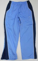 Nike Men&#39;s Lined Track Pants Blue / Navy Blue Zip Bottom Leg Street Wear M - £43.11 GBP