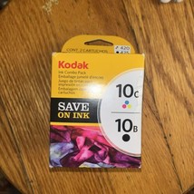 Genuine Kodak Inkjet Printer Ink Combo Pack 10c Multi-Color &amp; 10b Black NEW - $39.59