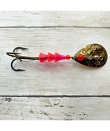 Vintage Fishing Lure Psychedelic Hot Pink Red Spinning Flashing Hammered... - £10.11 GBP