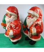 Big Vintage Santas Paper Mache Pulp Red Suit Belt Candy Cane Trim Sack 1... - $2,151.32 MXN