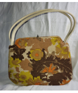 Near Mint Vintage GARAY Tapestry Carpetbag Purse Handbag c. 1960&#39;s Leath... - £32.97 GBP