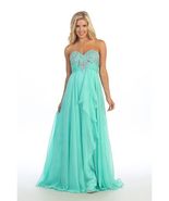 Romantic Sexy Strapless Mint Long Chiffon Evening Gown/Prom Dress/Beaded... - £119.88 GBP