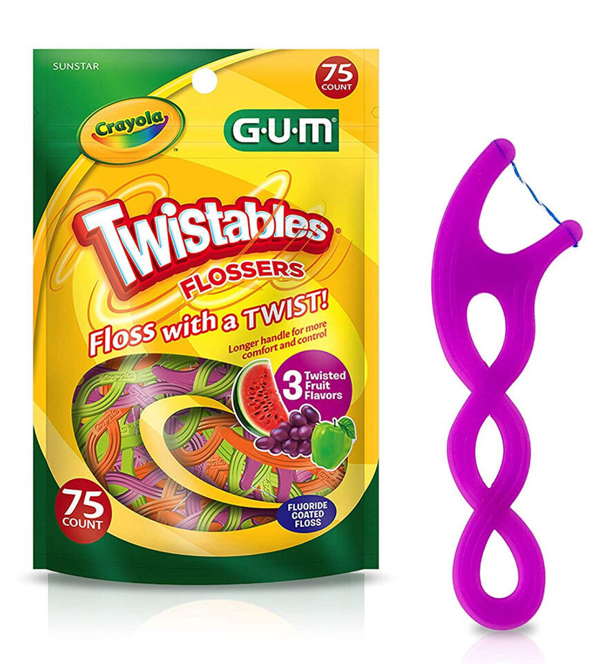 Sunstar GUM Crayola Twistables Children’s Flossers, 75 count - $7.69