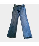 NWOT Seven7 Blue Rhinestone Embellished Pocket Flare Denim Jeans Size 6 - £19.75 GBP
