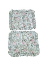 Vintage Laura Ashley &quot;Cottage Rose&quot; Ruffled Pillow Sha Ms Set X 2 - £59.35 GBP
