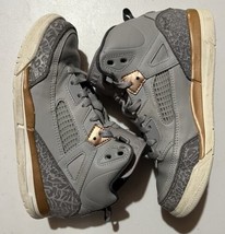 Air Jordan Spizike Youth Wolf Grey Metallic Leather High Top Shoes Size 2.5 - £28.03 GBP