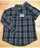 GH Bass Plaid Long Sleeve Flannel Button Down Shirt Black Extra Large XL - $67.99