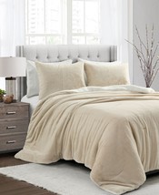 The Mountain Home Collection Brenna Faux 3-Pieces Comforter Set,Ivory,Fu... - $59.40