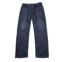 Guess Pants Boys 12 Blue Straight Button Zip 5 Pocket Logo Dark Wash Den... - $25.72