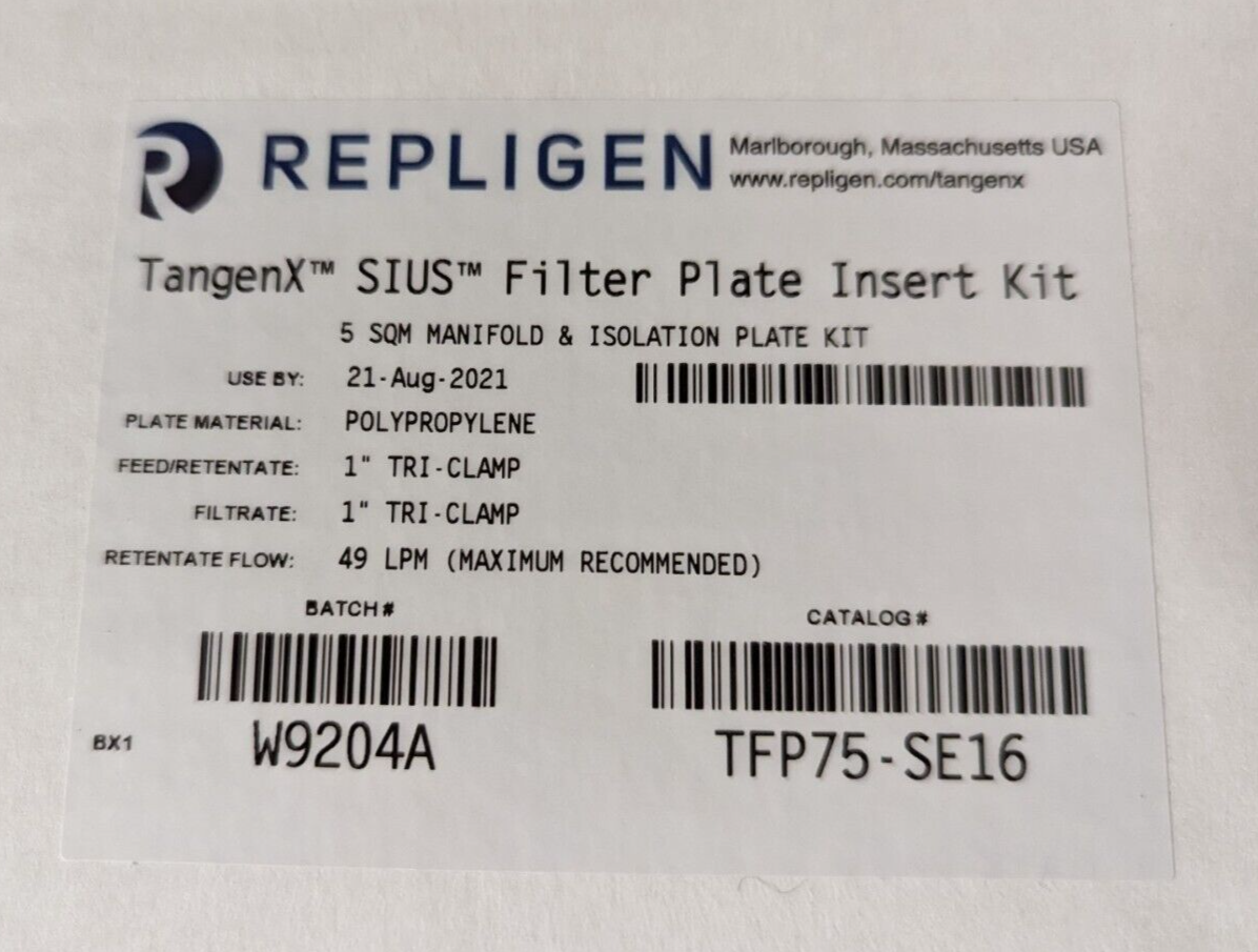 REPLIGEN TangenX SIUS FILTER PLATE INSERT KIT TFP75-SE16 - $187.50