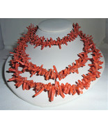Red Branch Coral Necklace Vintage 54&quot; Flapper - £97.31 GBP