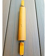 Vintage 20&quot; Wooden Rolling Pin Primitive Flat Handles On One Side - £7.95 GBP