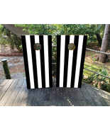 Waterproof Cornhole WRAPS / Black and White Stripes / Wedding / Zebra/ Laminated - $85.00