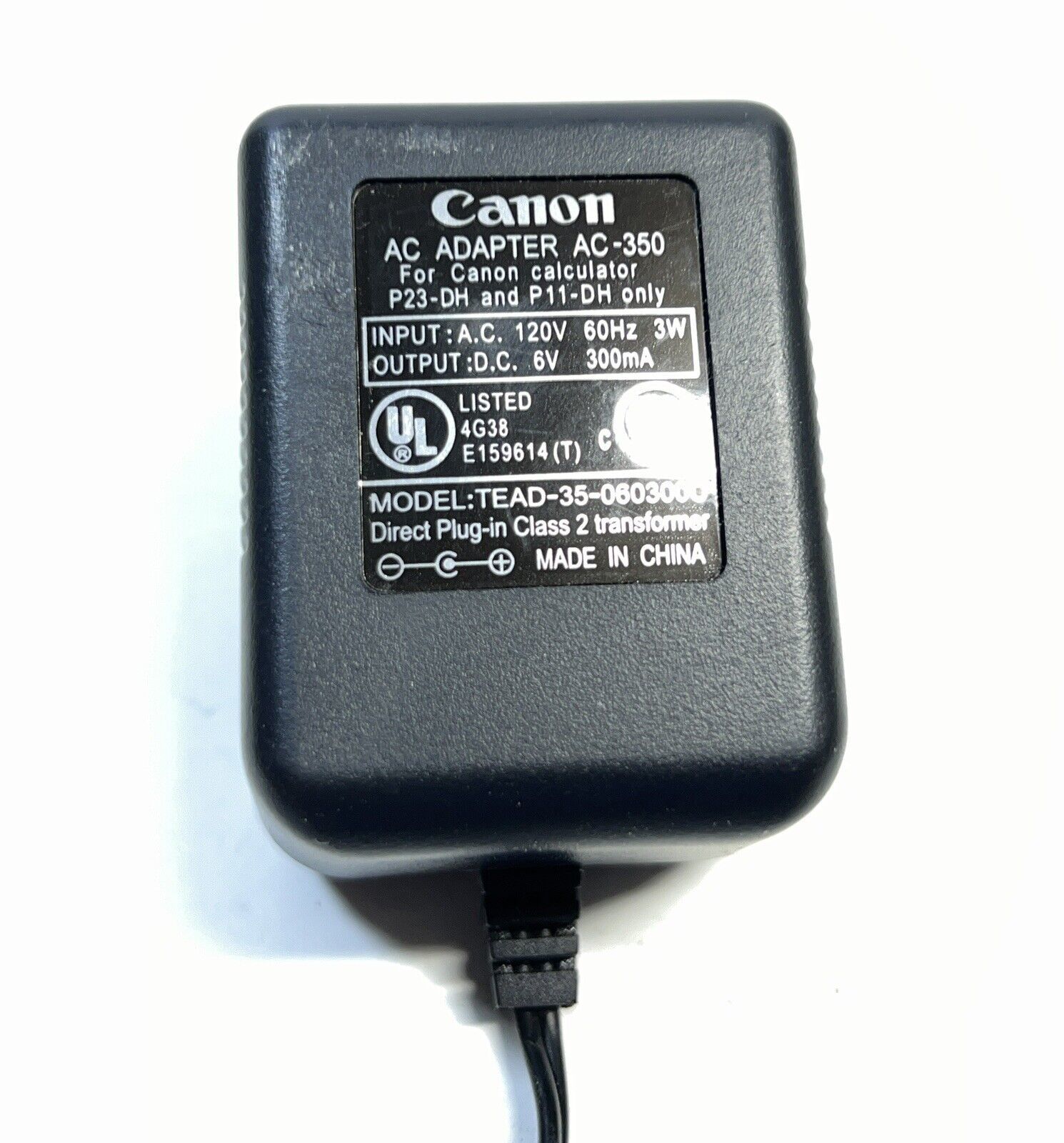CANON AC-350 Power Adapter/SUPPLY TEAD-35-060300U for P23-DH & P11-DH Calculator - $7.91