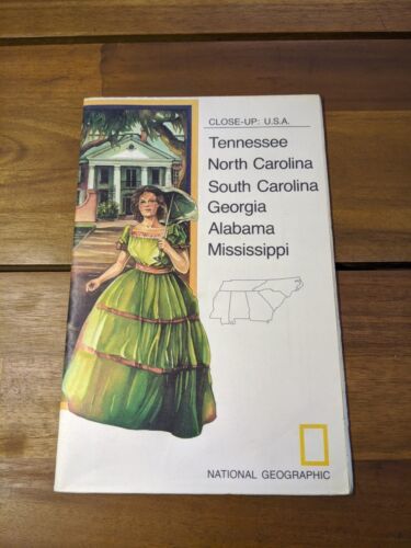 Close-Up USA Tennessee North South Carolina Georgia Alabama Mississippi Map - $9.90