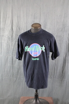 Vintage Graphic T-shirt - Hard Rock Cafe Tapei Neon Graphic - Men&#39;s 2XL - £38.53 GBP