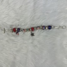 Willabee and Ward Monthly Charm Bracelet July 4th of July Summer Red White Blue - £13.63 GBP