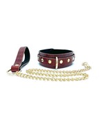 BDSM Collar and Leash &quot;Zina&quot;, Red Leather BDSM Collar for Sub, Slave Lea... - £75.70 GBP