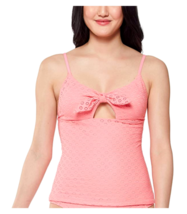 Jessica Simpson Sweet Tooth Solids Eyelet Overlay Tankini Top Size XL Pi... - £18.16 GBP