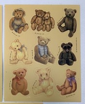 3 Vintage 1989 Hallmark Teddy Bear Bears Sticker Sheet Sheets - $185.59 MXN