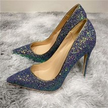 Bling bling gretel 12cm high heeled ladies pumps pointed toe woman party shoes s - £54.62 GBP