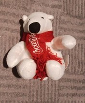 Coca-Cola Mini 4&quot; Stuffed Plush Polar Bear with Red Scarf  - £23.36 GBP