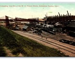 Unloading Iron Ore Hanna Docks Ashtabula Harbor Ohio OH UNP DB Postcard Q22 - $13.32