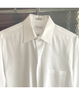 Van Heusen Wrinkle Free  Dress Shirt Sz 15.5 32/33 L  White Textured Stipes - $295.59 MXN