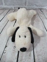 Logo bear FLAWS cream off white black ears terry cloth beanbag plush pup... - £7.83 GBP