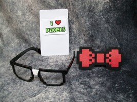 Pixel 8 Nerd Costume Kit Taped Glasses Pocket Protector BowTie Cartoon Computer - £11.73 GBP