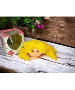 Sweet Love Kids 5&quot; Blonde Pigtails Yarn Hair Girl Vintage Head Doll Craf... - $184.28 MXN