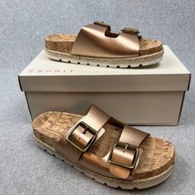 Esprit Cork Footbed Slip On Sandals Womens Size 7.5 Brielle Rose Gold Straps - £29.80 GBP