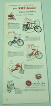 1953 Print Ad AMF Junior Tricycles &amp; Bicycles Trikes &amp; Bikes Hammond,IN - £12.31 GBP