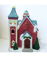 Christmas Village Church Building Red Brick Tile Roof Lightable 1994 - £4.62 GBP