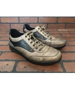 Mephisto Leather Sneakers Gray With Balck Accent Size 10 Made In France - £48.54 GBP