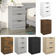 Modern Wooden Bedside Table Cabinet Nightstand With 3 Storage Drawers Tables - £50.27 GBP+