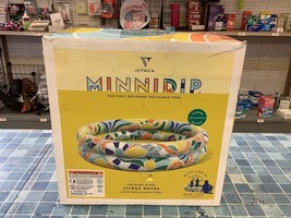 LaVACA MINNIDIP Pool Minni-Minni - Citrus Wave Luxe Inflatable Pool 4’x1’ - £11.26 GBP