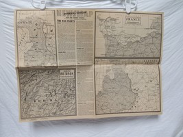 WW2 era NEWSMAP Overseas Edition Armed Forces July 10 1944 Map France Teamwork - £4.69 GBP