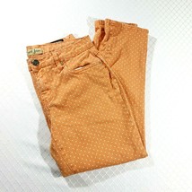 Earl Jean Size 8 Womens Jeans Peach Orange Polka Dot Rhinestones Straight Leg - £14.56 GBP
