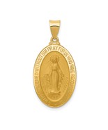 14K Yellow Gold Miraculous Medal Pendant Charm - £286.78 GBP