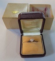 Vintage Mikimoto Pearl Silver ESTATE 6.5ish RING in Original Box - £232.28 GBP