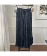 Vintage Express Tricot Sheer Black Lace Midi Skirt S - €23,48 EUR