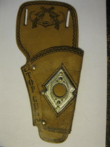 (CG -1) Vintage Toy Cap Gun Leather Holster: &quot;Top Gun&quot;  w/ duel Pistols logo - £15.73 GBP