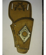 (CG -1) Vintage Toy Cap Gun Leather Holster: &quot;Top Gun&quot;  w/ duel Pistols ... - £15.67 GBP