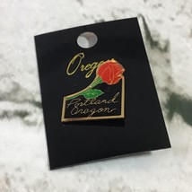 Portland Oregon Rose City Lapel Pin Black Gold Toned - $9.89