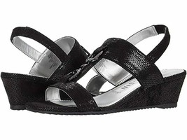 New Anne Klein Black Wedge Comfort Sandals Size 8.5 M $80 - £50.79 GBP
