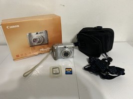 Canon PowerShot A530 Digital Camera Tested & Working 2 SD Cards Box Carry Case - $117.49